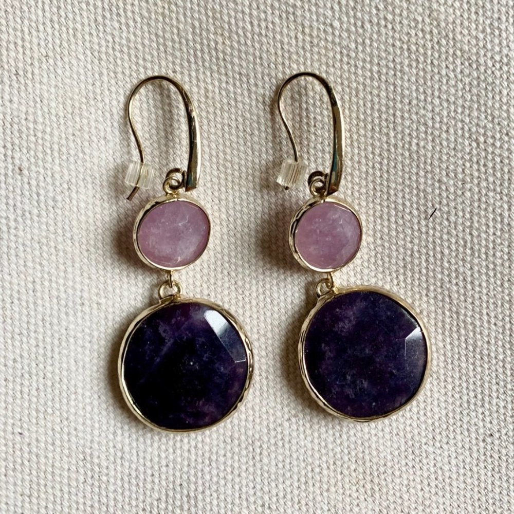Purple Drop Earrings